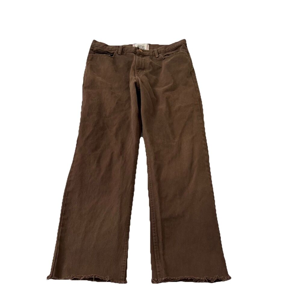 BDG Jeans Mens 32 Brown Vintage Slim Fit Straight Raw Hem Cotton Inseam 28”
